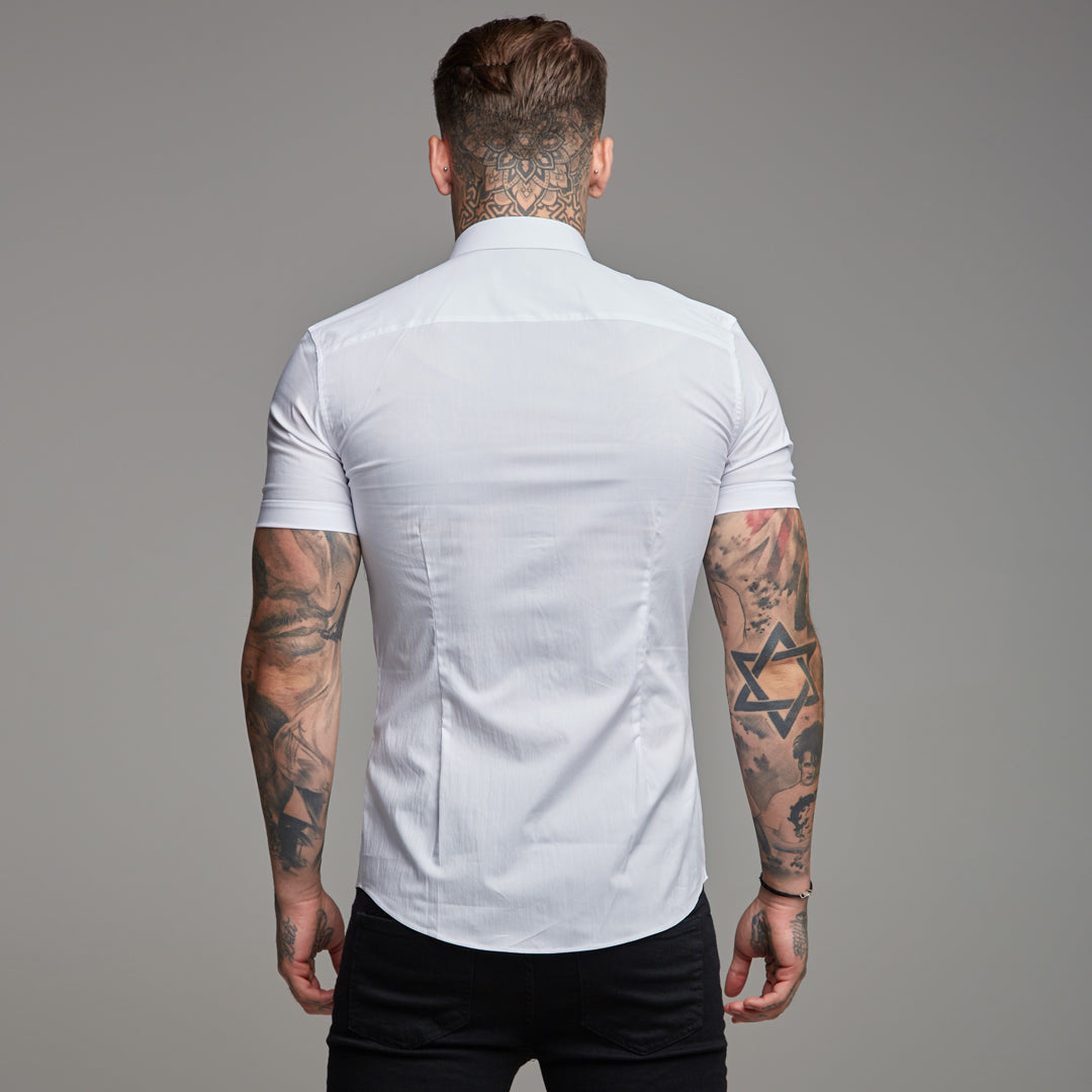 Super Slim Stretch Classic White Short Sleeve - FS126