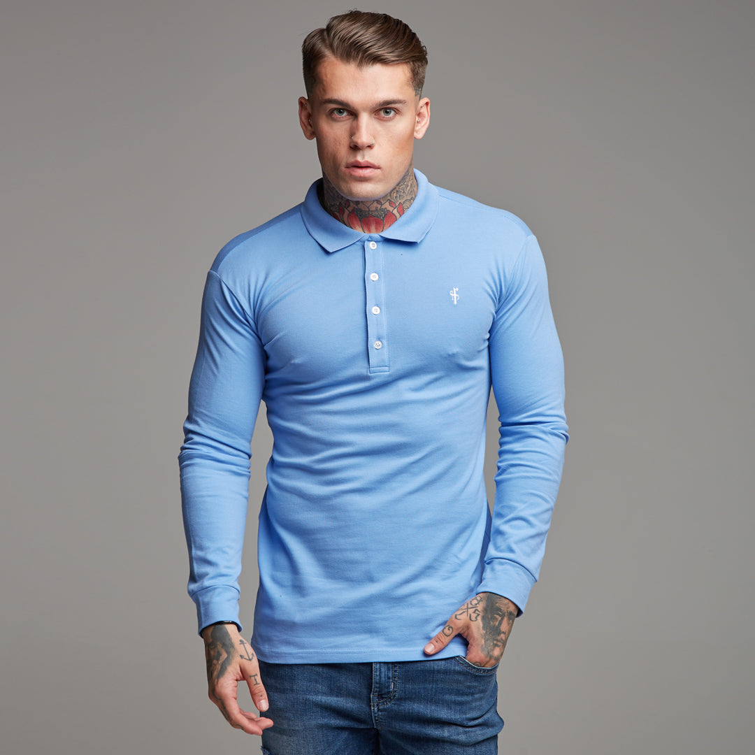 Classic Light Blue Polo Long Sleeve Shirt - FSH161