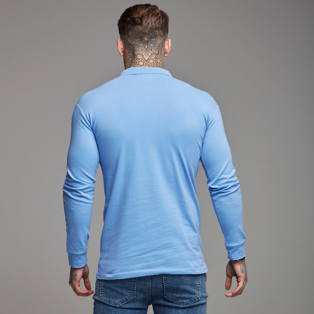 Classic Light Blue Polo Long Sleeve Shirt - FSH161