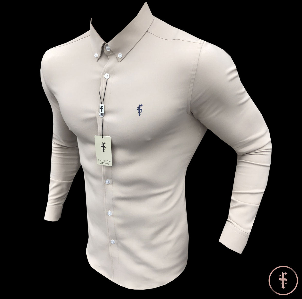 Super Slim Scuba Taupe Long Sleeve Stretch - FS486