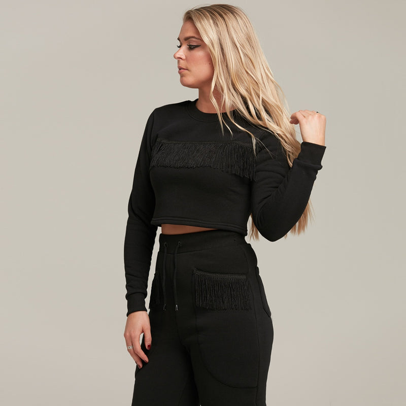 Caggie Fringing Detailed High Waisted Trouser - CT081