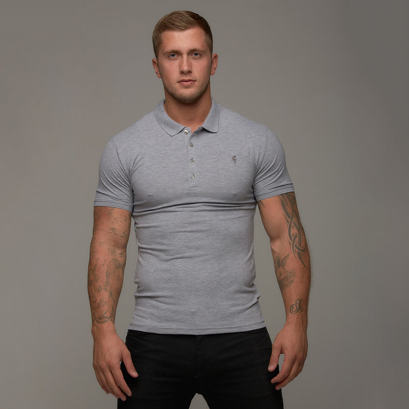 Father Sons Classic Grey Long Sleeve Polo Shirt FSH040
