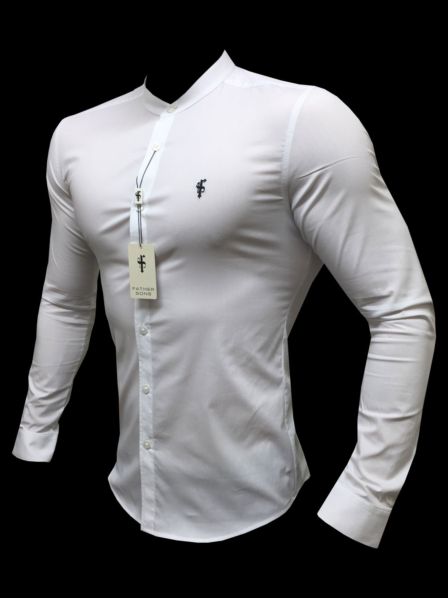 Super Slim Stretch Classic White Grandad Collar - FS170
