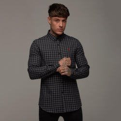 Father Sons Classic Black & Grey Metz Check Long Sleeve (Red Emblem) - FS269 (LAST CHANCE)