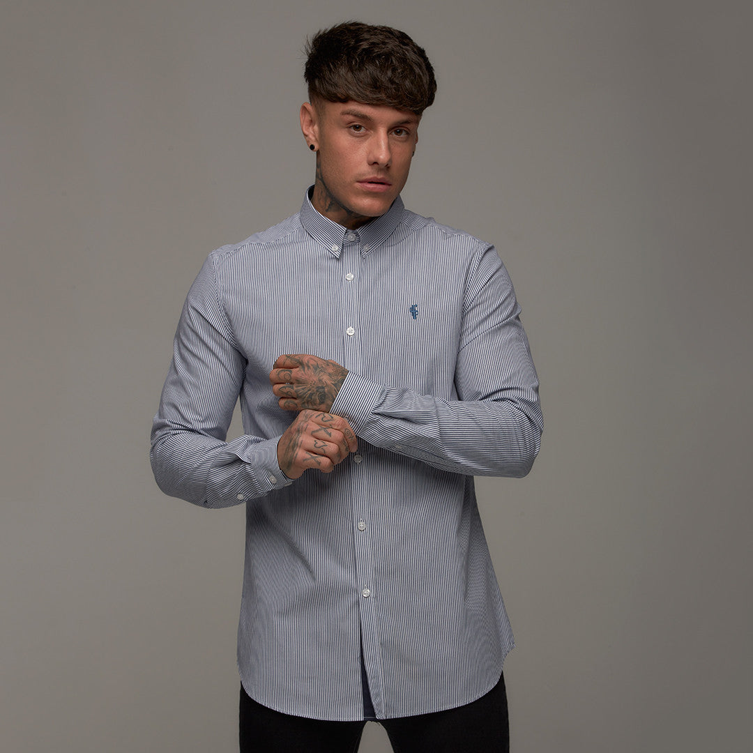 Classic Navy White Stripe Long Sleeve - FS246 (LAST CHANCE)