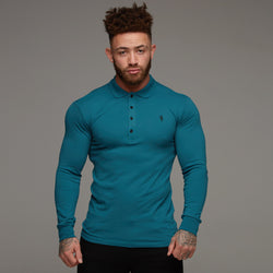 Father Sons Classic Teal Polo Long Sleeve Shirt - FSH105