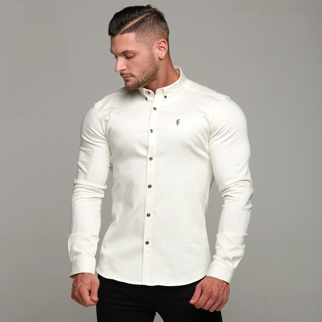 Super Slim Stretch Cream Denim Long Sleeve - FS210