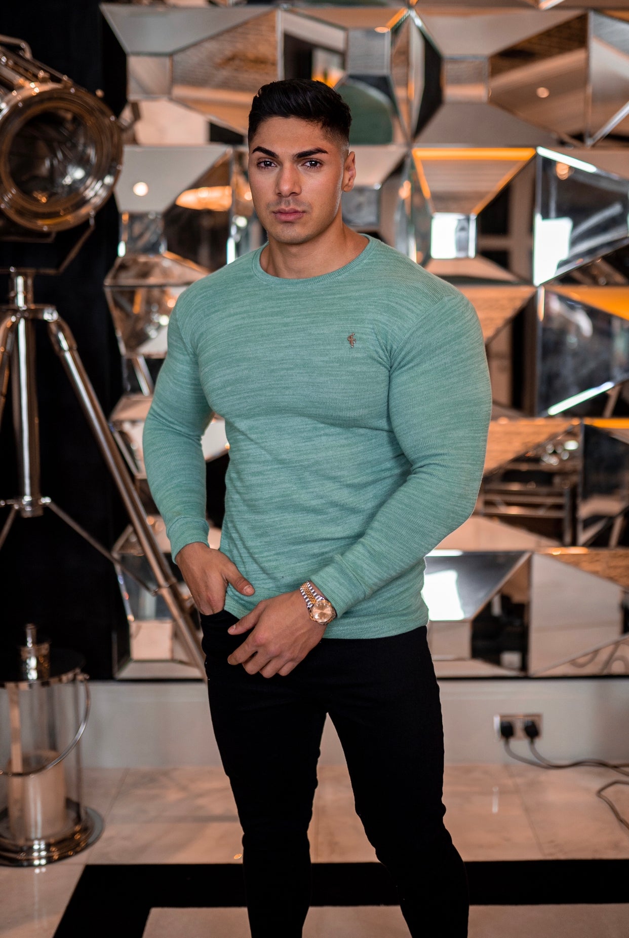 Classic Green Super Slim Jumper - FSH233