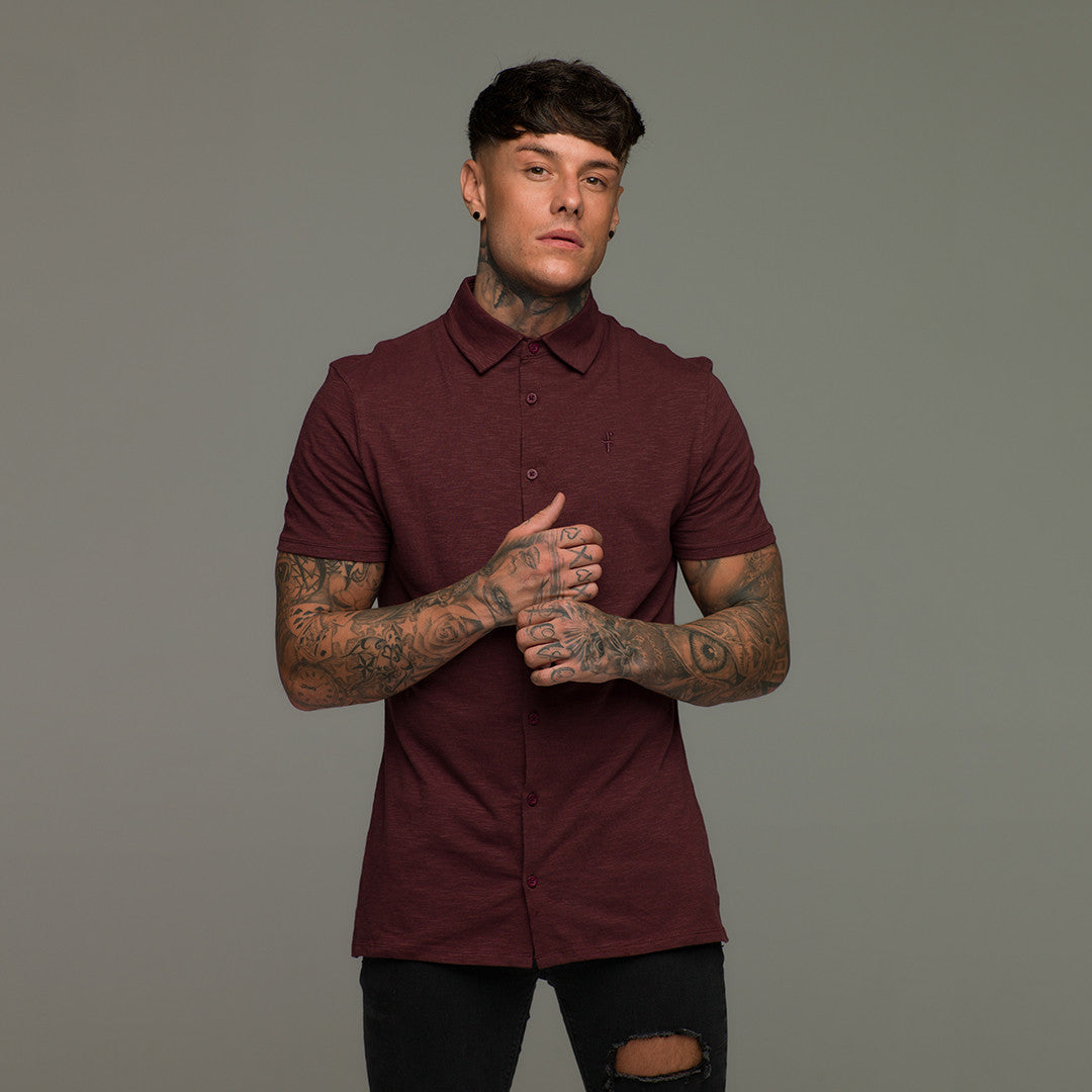 Burgundy Jersey Short Sleeve - FSH016 (LAST CHANCE)