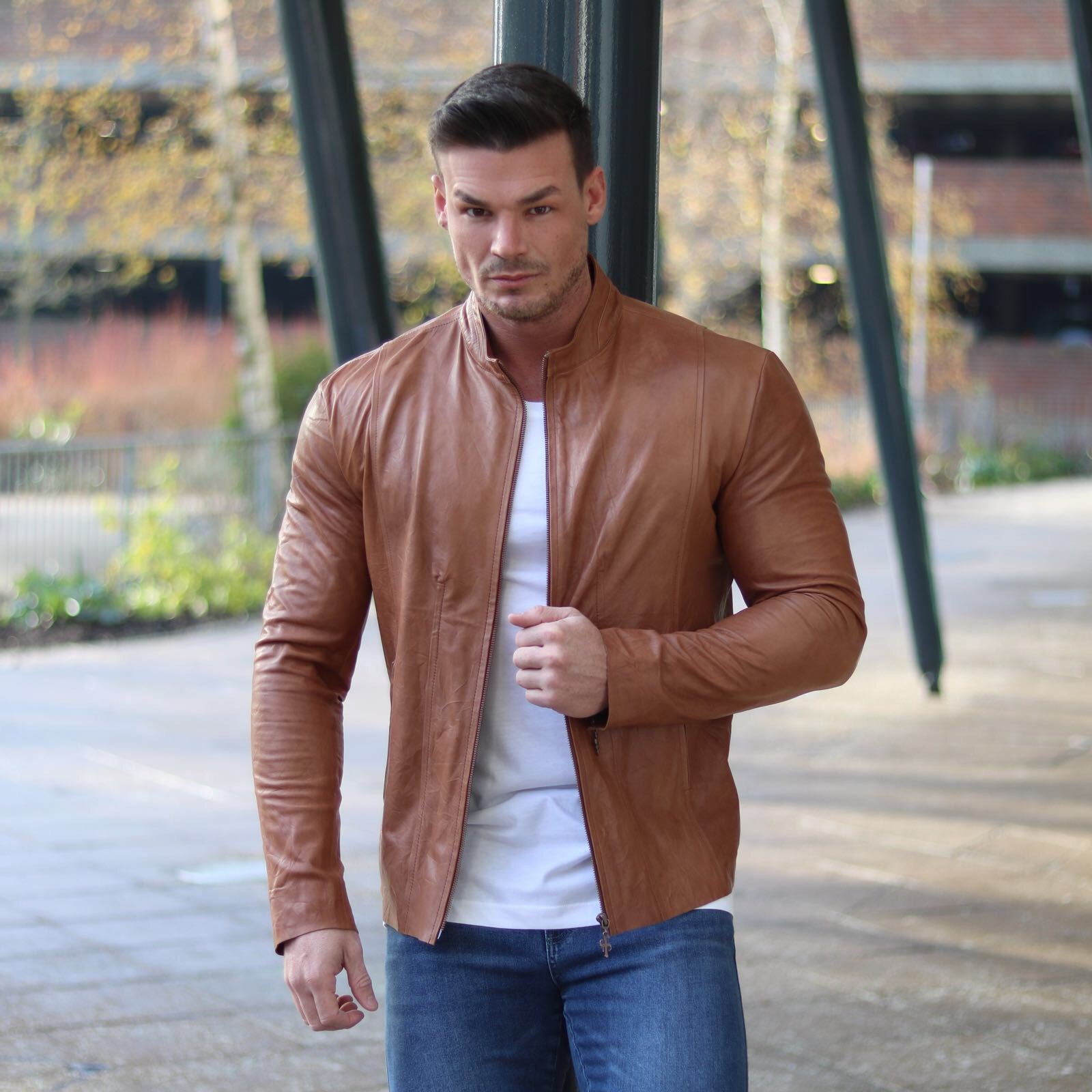 Tan Lambs Leather Jacket - FSH205