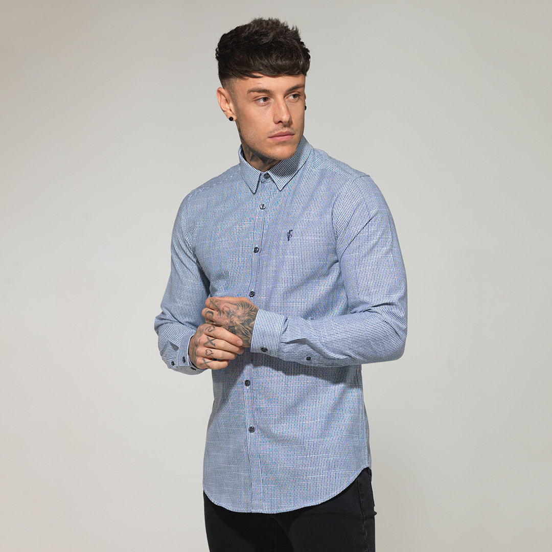 Platinum Stripe Grey Dobby Print - FS102 (LAST CHANCE)