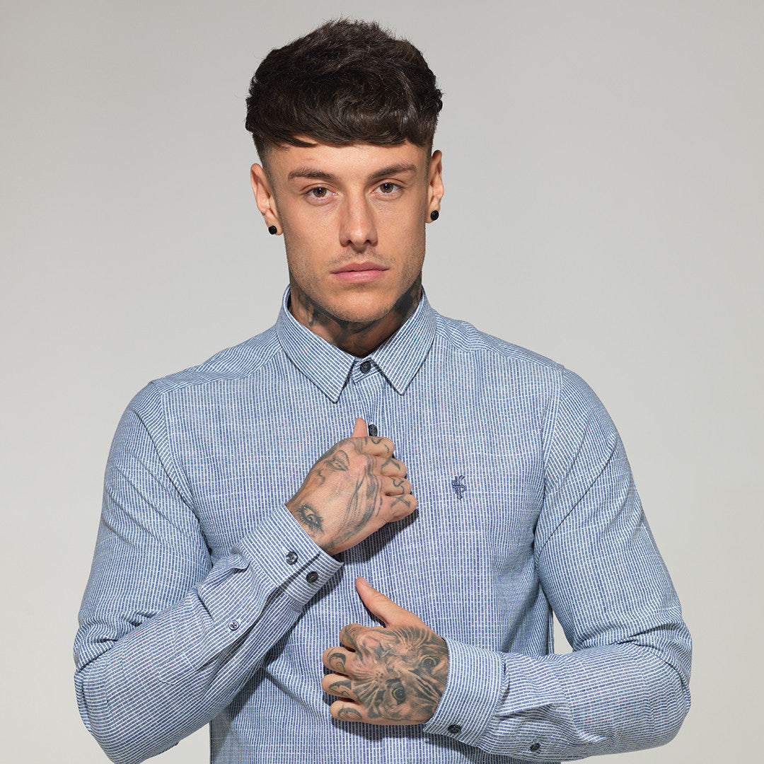 Platinum Stripe Grey Dobby Print - FS102 (LAST CHANCE)