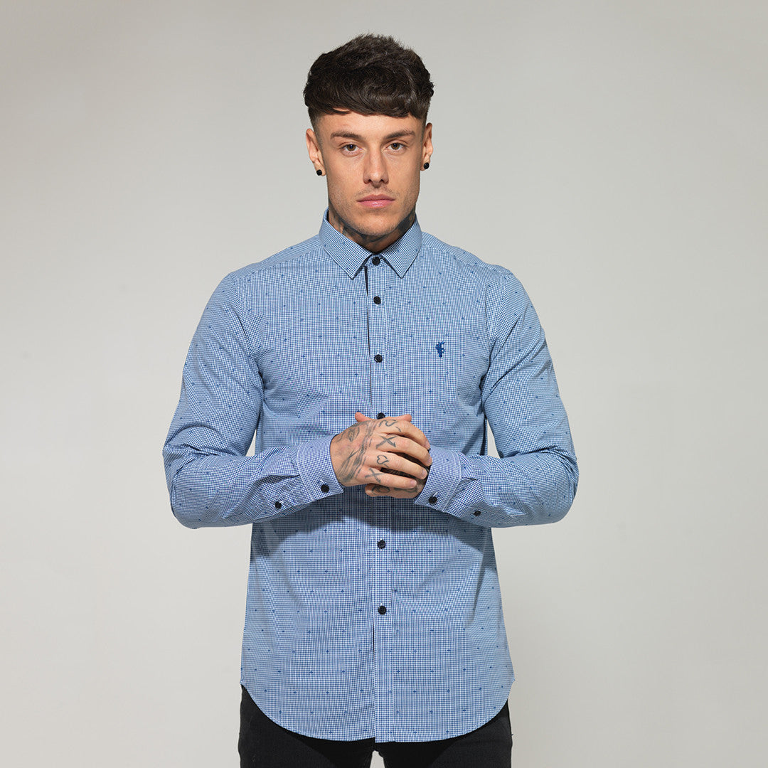 Platinum Blue & White Gingham Check - FS108 (LAST CHANCE)