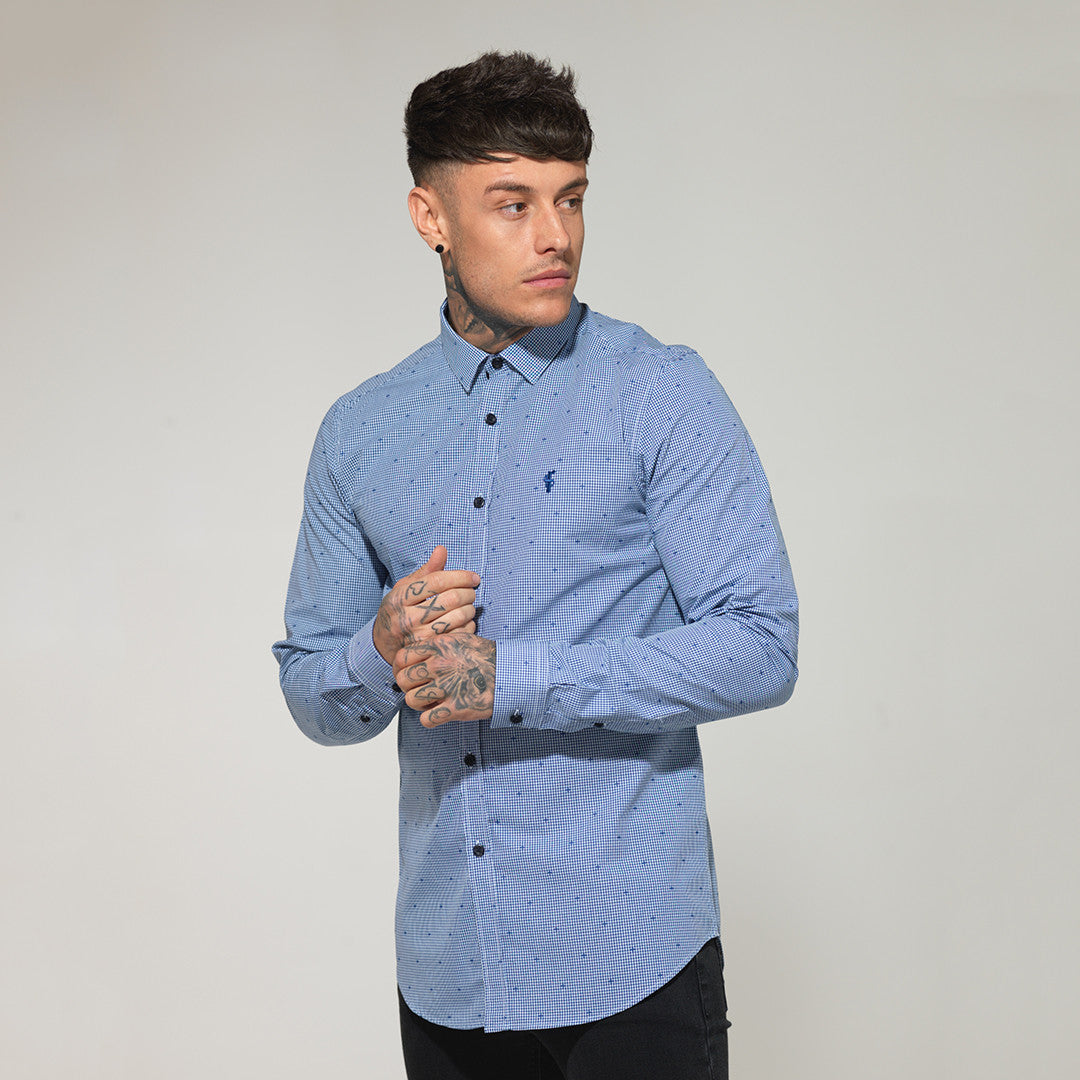 Platinum Blue & White Gingham Check - FS108 (LAST CHANCE)