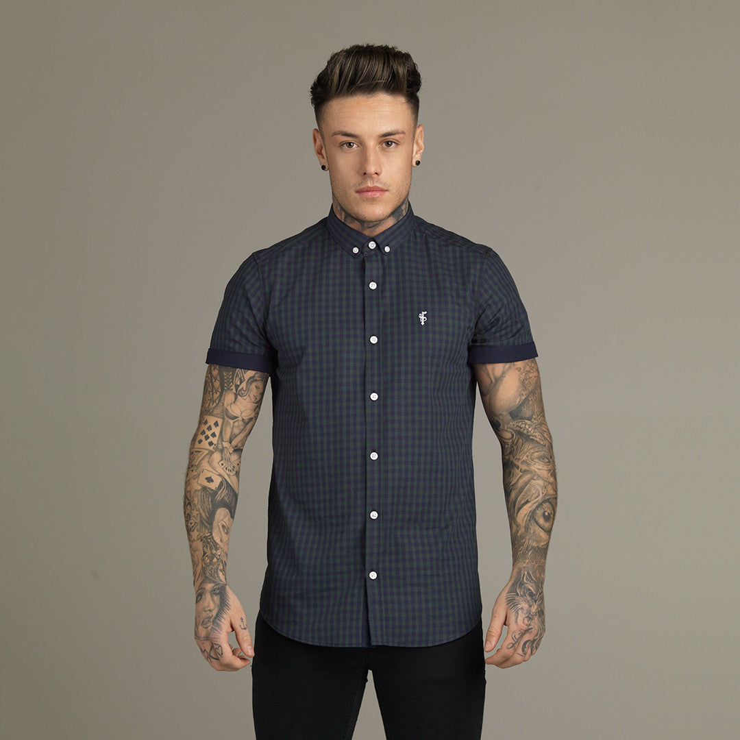 Green & Navy Tartan Short Sleeve - FS082 (LAST CHANCE)