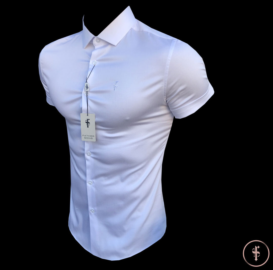 Slim Sateen Classic White with White Embroidery - FS395