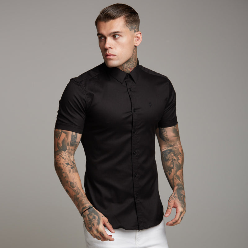 Father Sons Super Slim Luxe Ultra Stretch Classic Black Short Sleeve -  FS227