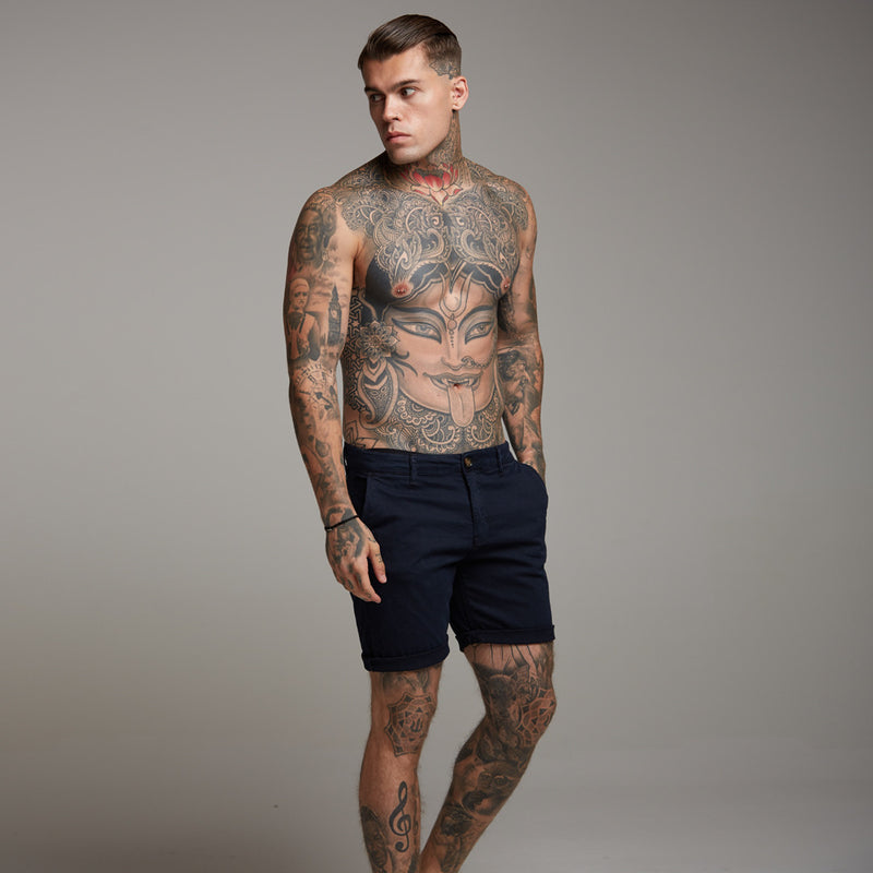 Father Sons Slim Fit Navy Chino Shorts - FSH148