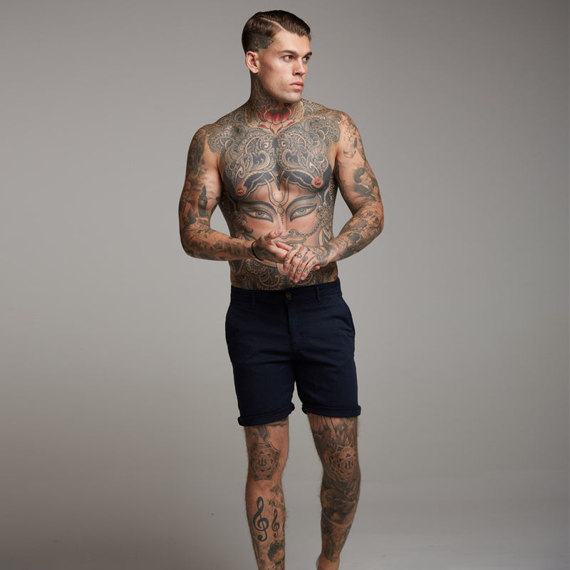 Father Sons Slim Fit Navy Chino Shorts - FSH148