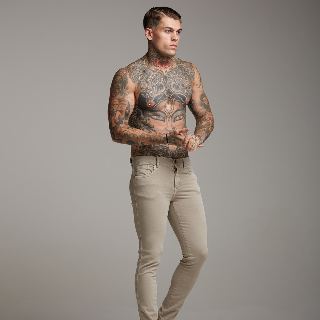 Slim Stretch Beige Jeans - FSH134