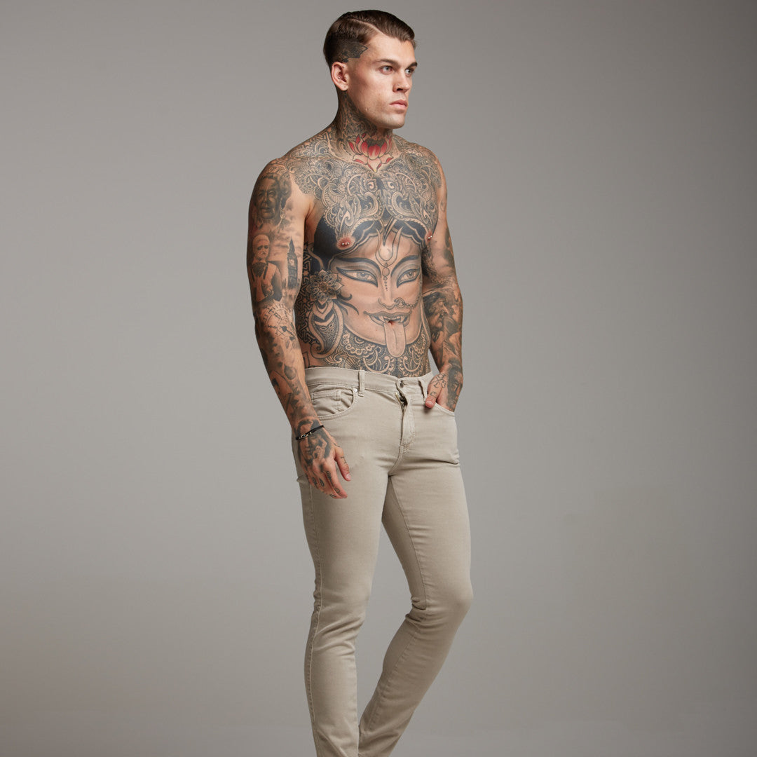 Slim Stretch Beige Jeans - FSH134