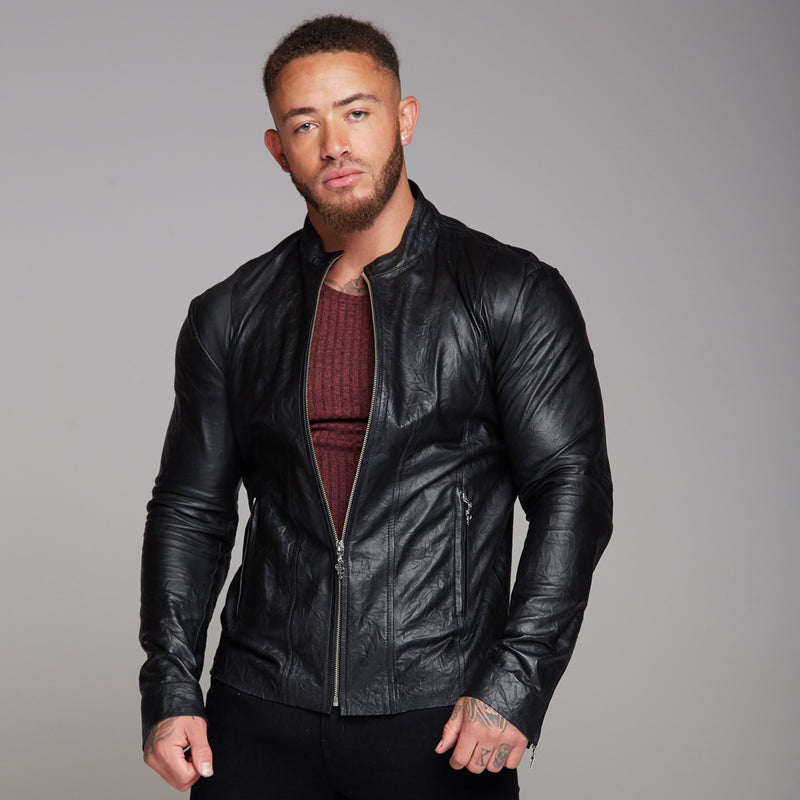 Father Sons Black Lambs Leather Jacket - FSH163