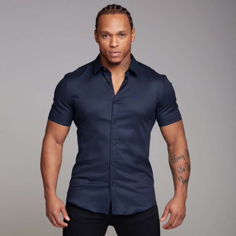 Father Sons Super Slim Luxe Ultra Stretch Classic Navy Short Sleeve -  FS330 (PRE ORDER 21ST MARCH)
