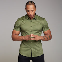 Father Sons Super Slim Luxe Ultra Stretch Classic Khaki Short Sleeve -  FS338