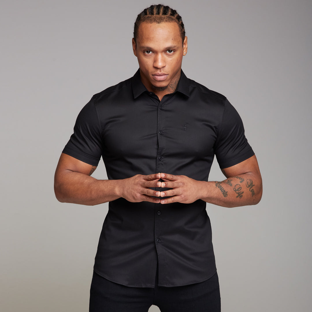 Super Slim Luxe Ultra Stretch Classic Black Short Sleeve -  FS227