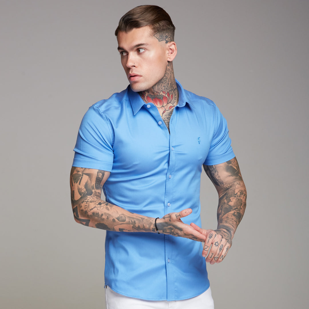 Super Slim Luxe Ultra Stretch Bright Blue Short Sleeve