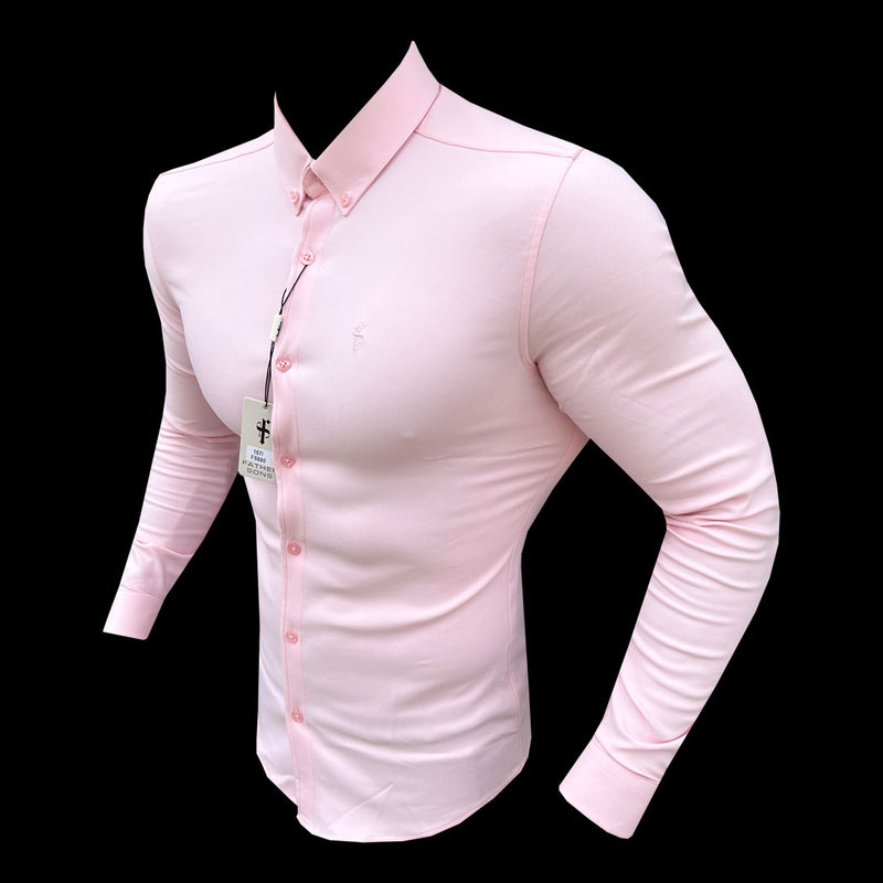Father Sons Super Slim Scuba Pink Long Sleeve Stretch - FS880  (PRE ORDER 12TH JUNE)