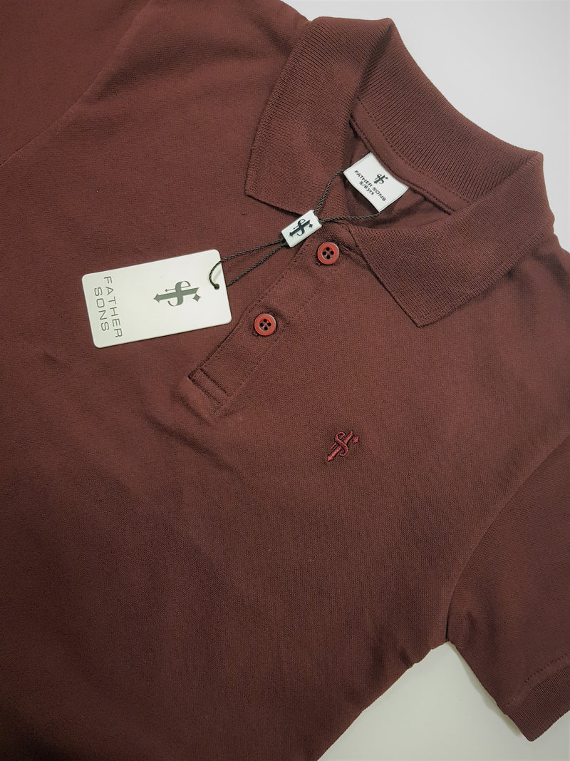 Father Sons Boys Classic Burgundy Polo Shirt - FSB022 (LAST CHANCE)