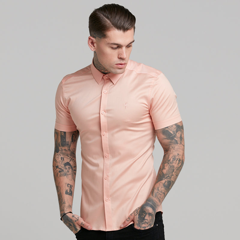 Father Sons Super Slim Luxe Ultra Stretch Peach Short Sleeve -  FS382