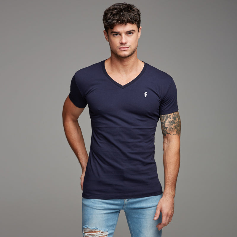 Father Sons Classic Navy V Neck -  FSH191