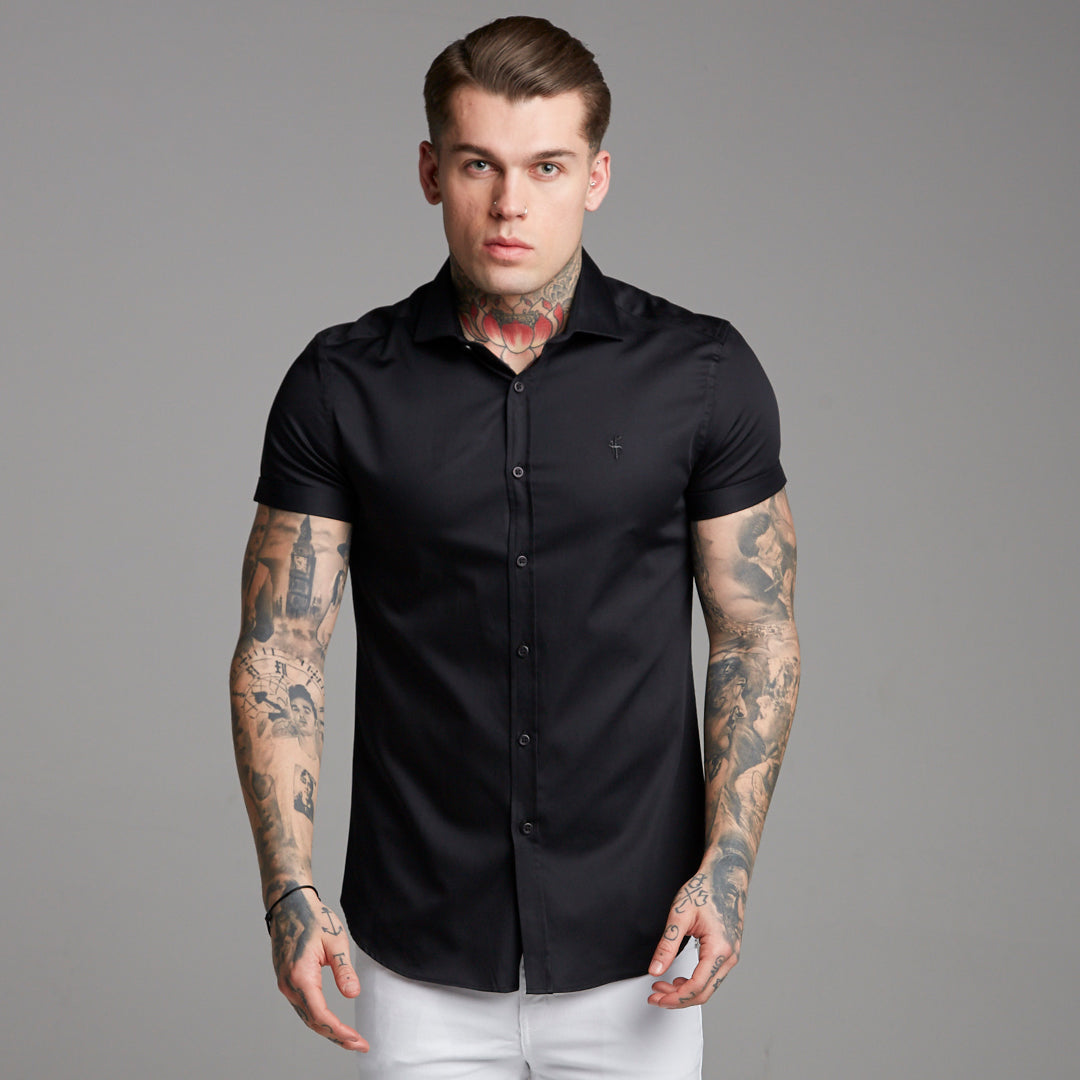 Classic Black Luxe Egyptian Cotton Short Sleeve - FS378