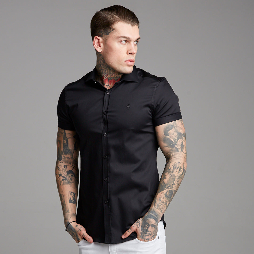 Classic Black Luxe Egyptian Cotton Short Sleeve - FS378