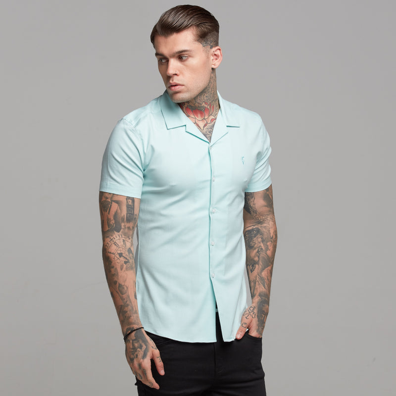 Father Sons Super Slim Stretch Revere Classic Mint Oxford Short Sleeve - FS421