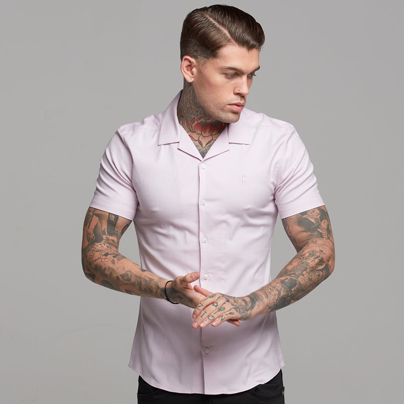 Father Sons Super Slim Stretch Revere Classic Pink Oxford Short Sleeve - FS420