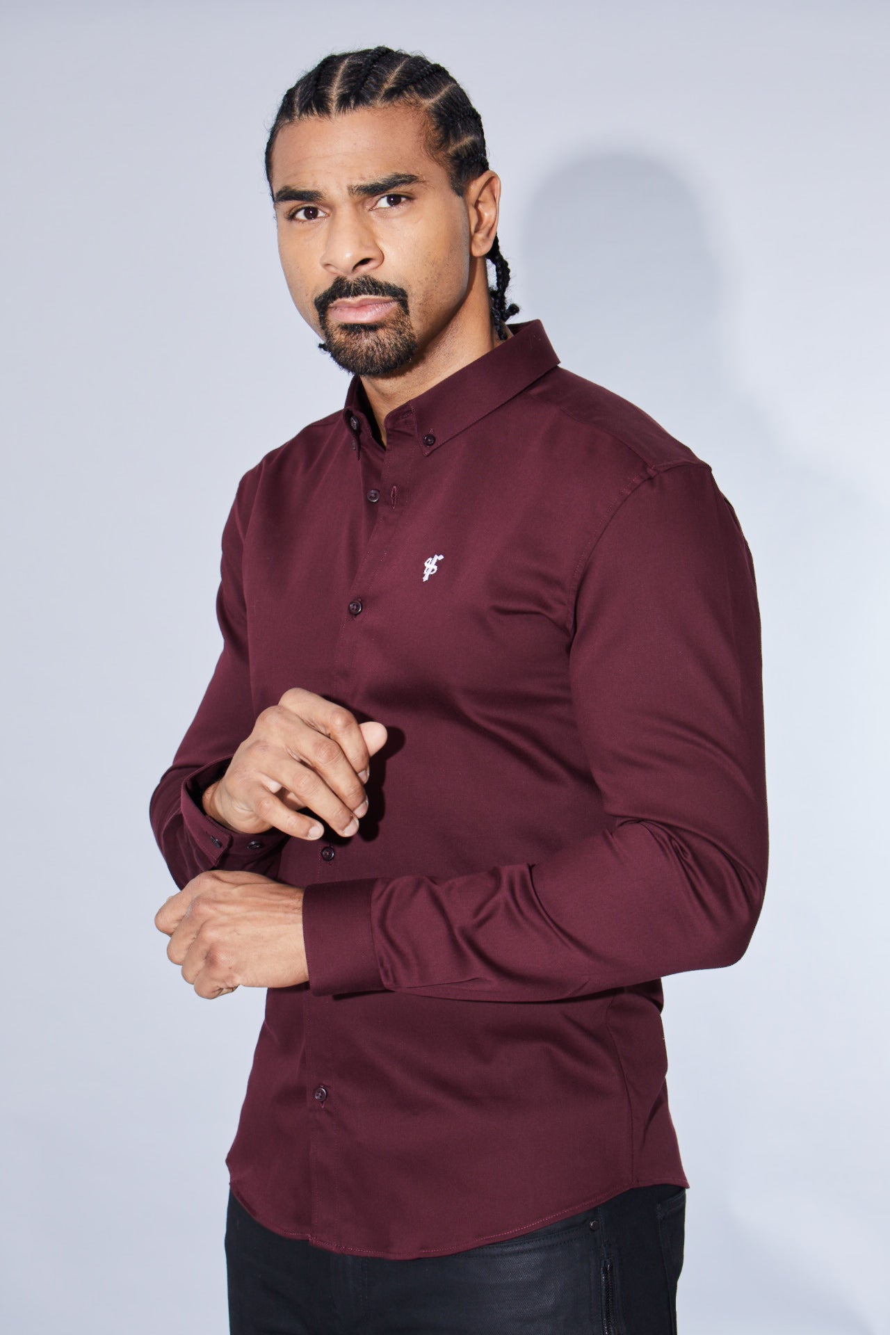 Super Slim Stretch Burgundy Denim Long Sleeve - FS212