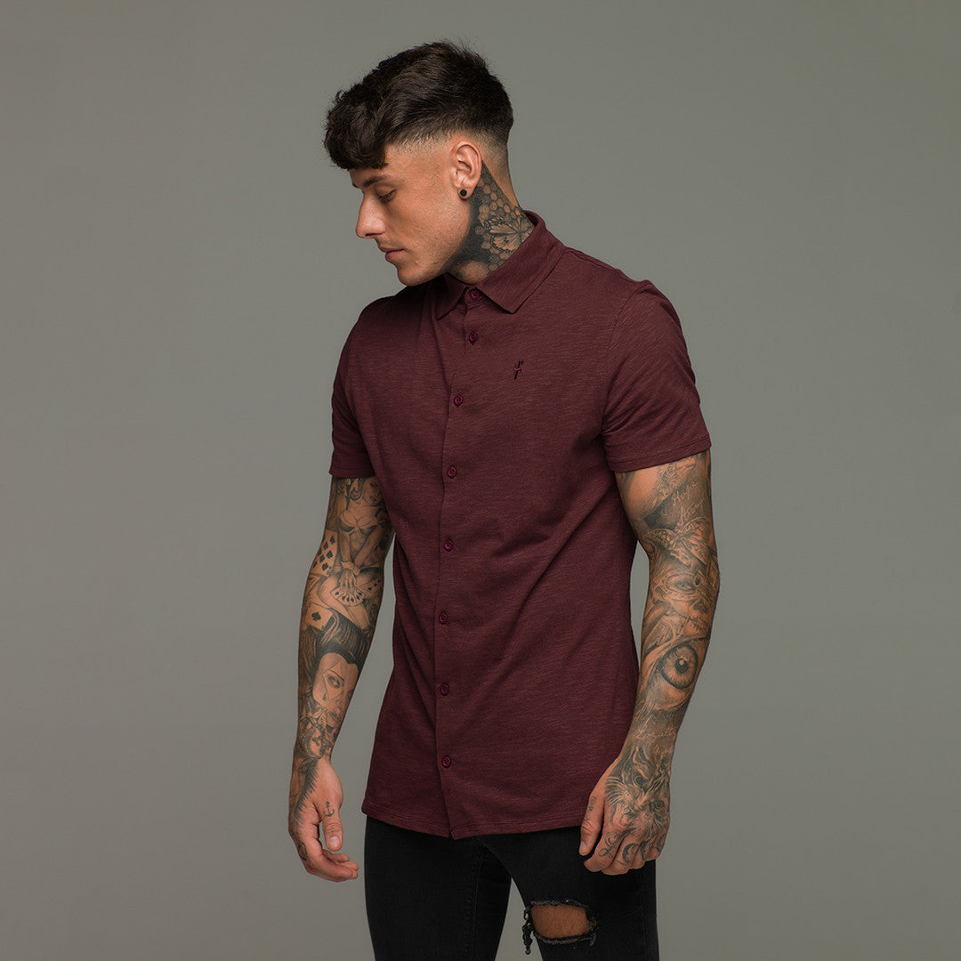 Burgundy Jersey Short Sleeve - FSH016 (LAST CHANCE)