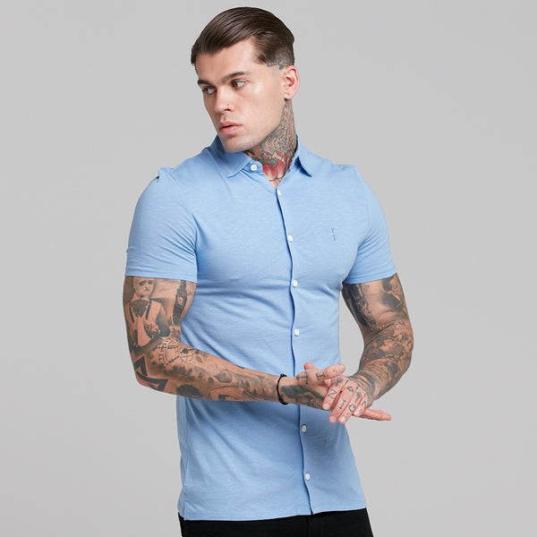 Father Sons Super Slim Baby Blue Jersey Short Sleeve - FSH015 (LAST CHANCE)
