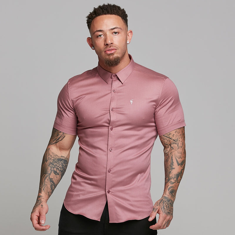 Father Sons Super Slim Luxe Ultra Stretch Mauve Short Sleeve -  FS544