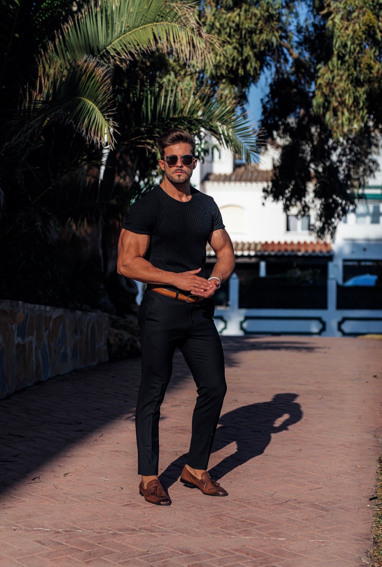 Slim Formal Black Stretch Trousers - FST001