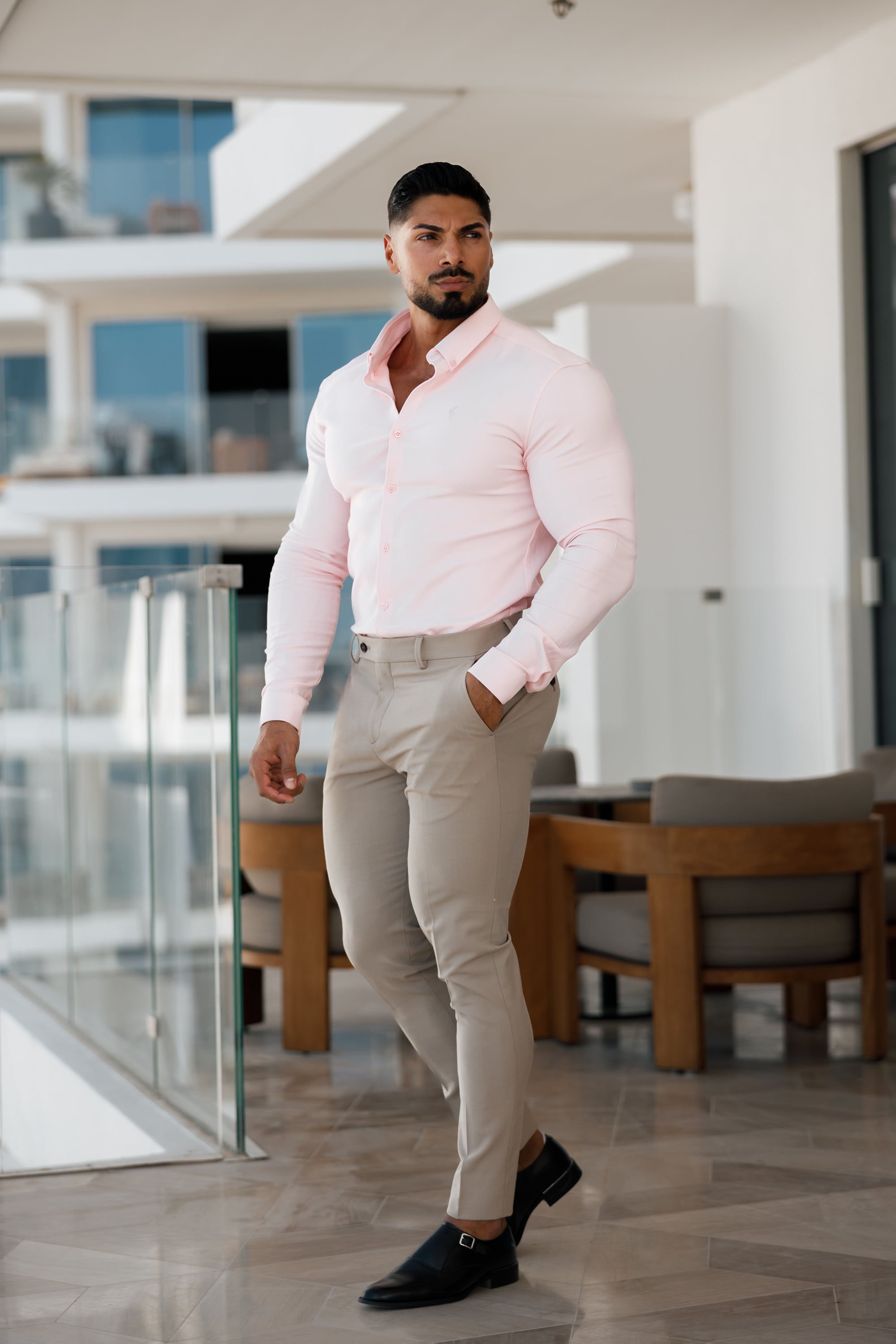 Super Slim Scuba Pink Long Sleeve Stretch - FS880