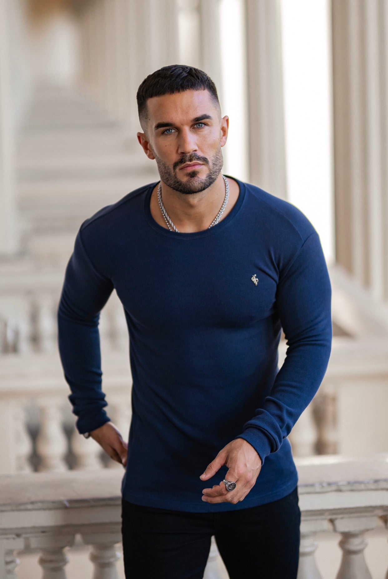 Classic Navy Super Slim Jumper - FSH410