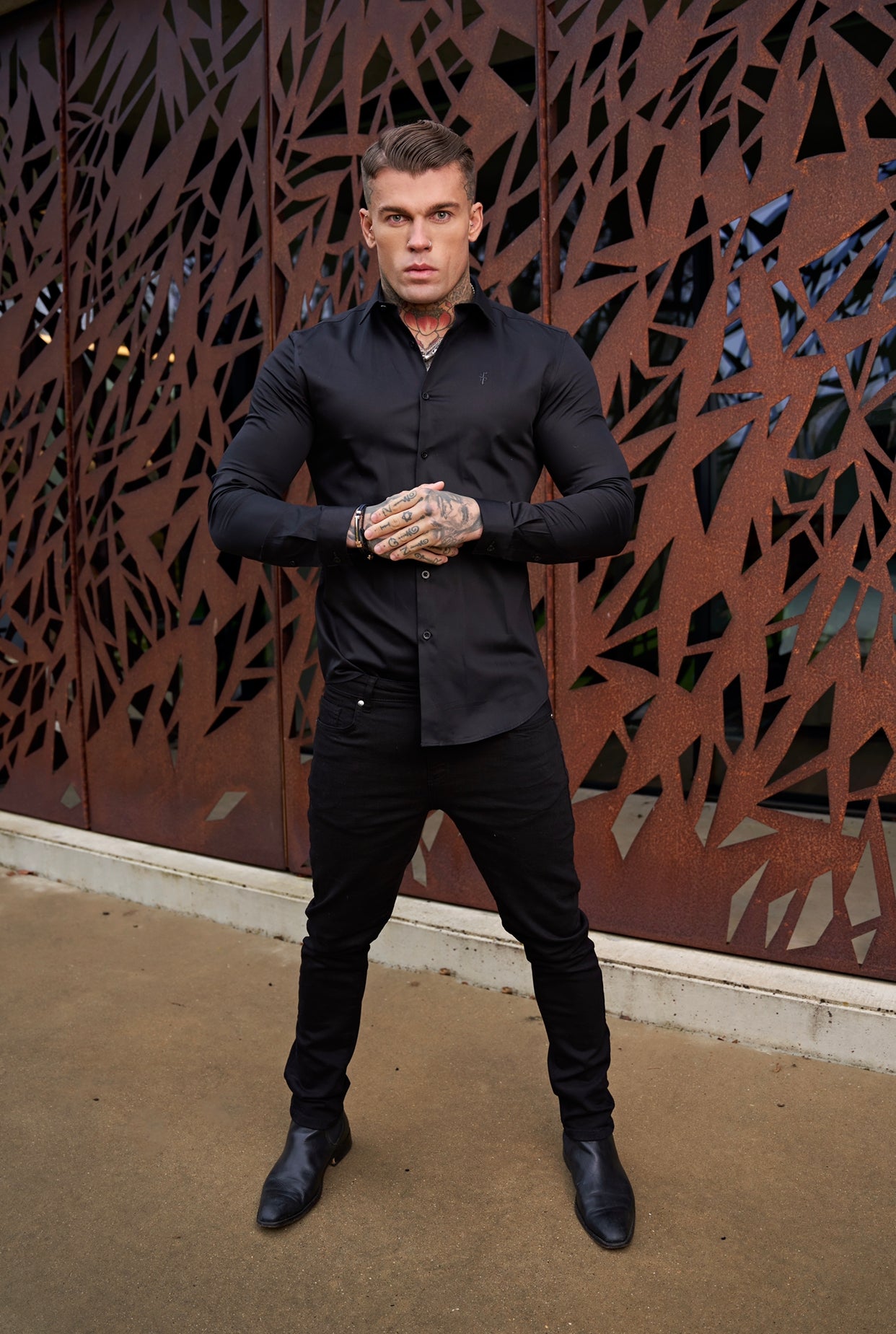 Classic Black Luxe Egyptian Cotton Relaxed Fit - FSR213