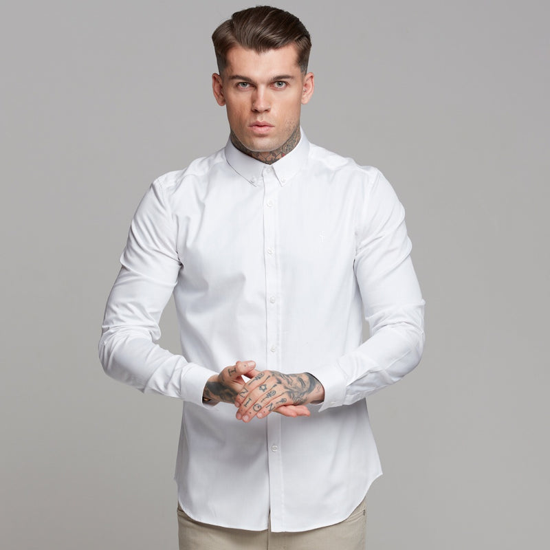 Father Sons Classic White Luxe Egyptian Cotton Button Down - FS493