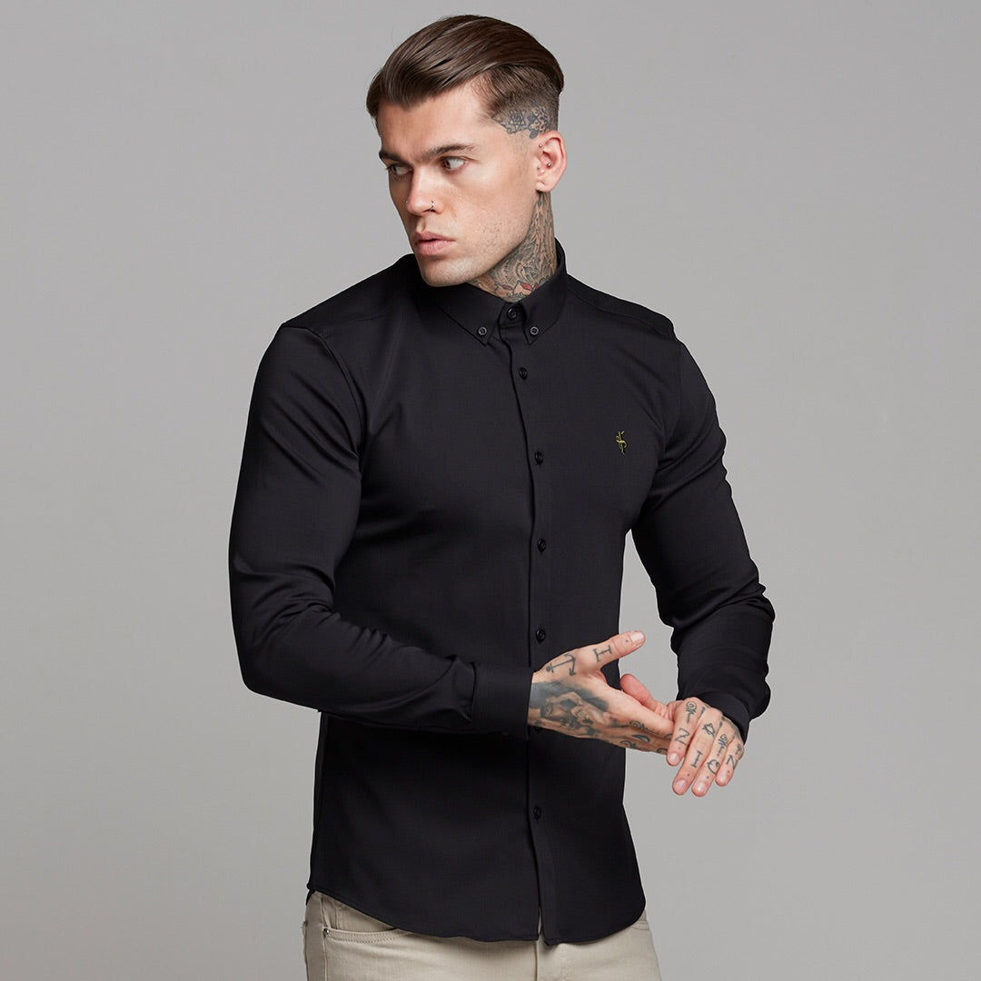 Super Slim Ultra Stretch Classic Black (Khaki Embroidery) -  FS480
