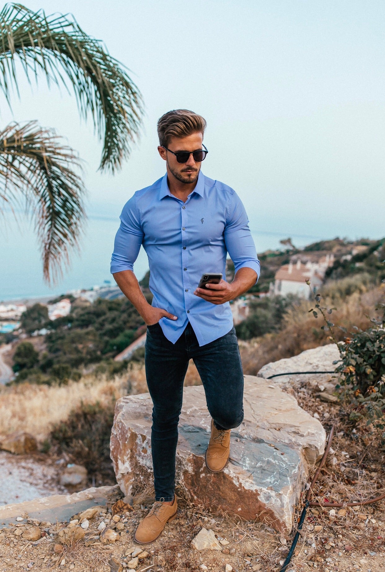 Slim Stretch Black Acid Wash Jeans - FSH301