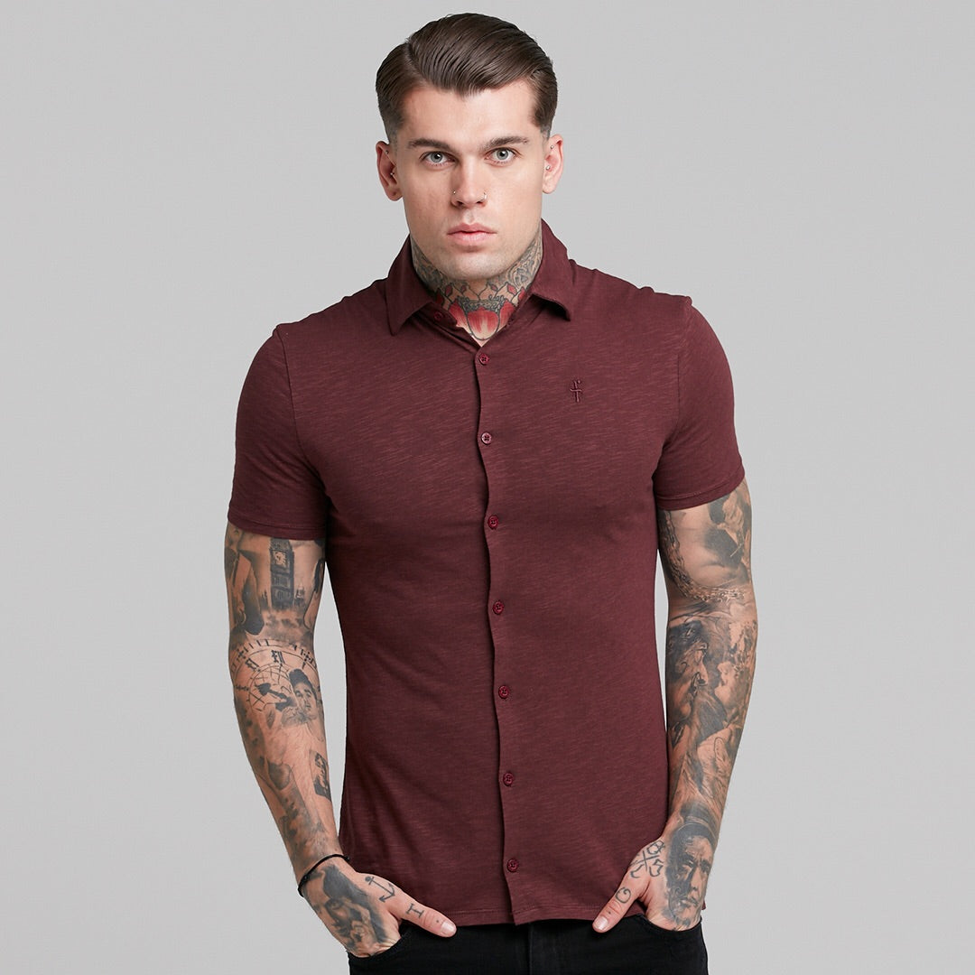 Burgundy Jersey Short Sleeve - FSH016 (LAST CHANCE)